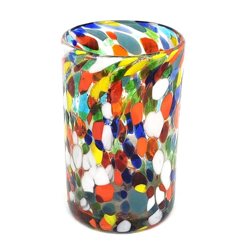 Sale Items / Confetti Carnival 14 oz Drinking Glasses  / Let the spring come into your home with this colorful set of glasses. The multicolor glass decoration makes them a standout in any place.
